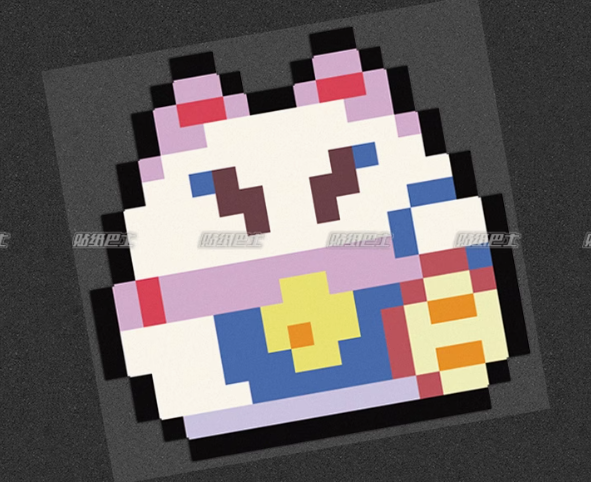 Pixel Lucky Cat sticker Serie