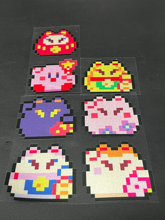 Pixel Lucky Cat sticker Serie